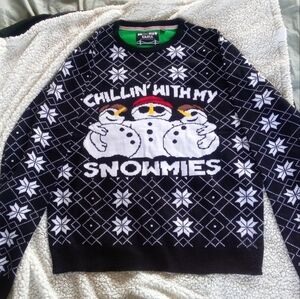 Black and White Snowman Crewneck Sweater